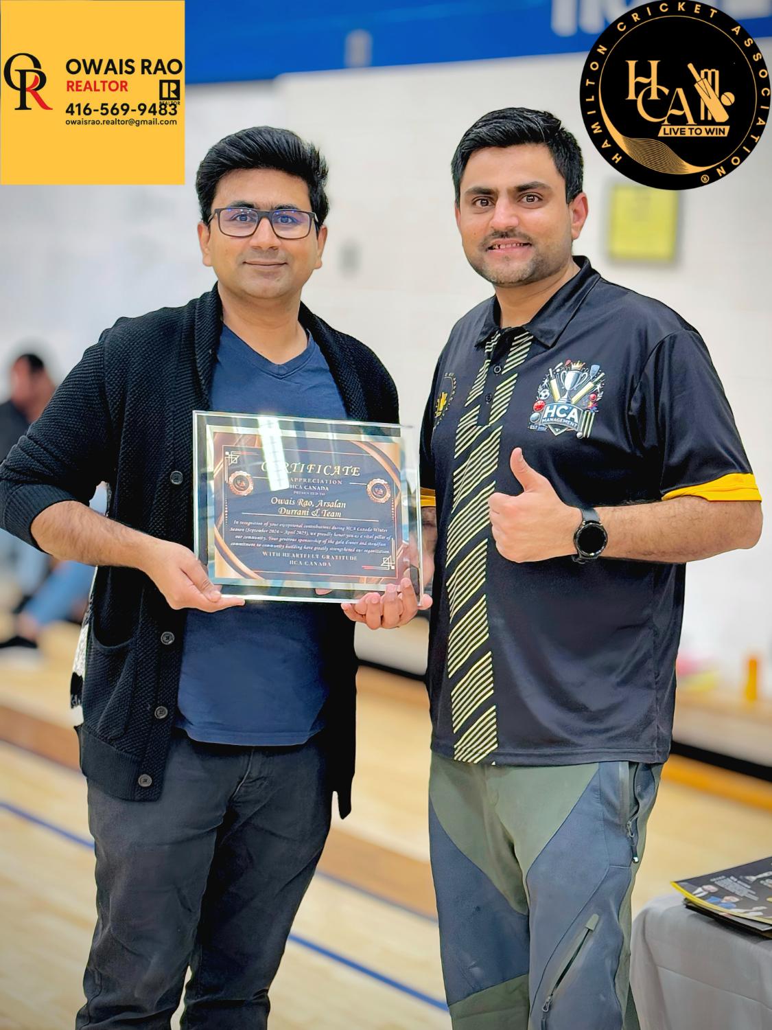 Owais Rao certificate